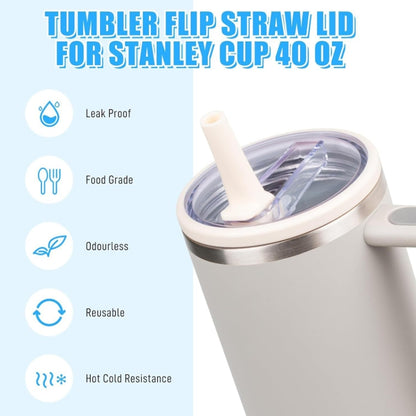 For Stanley 40oz Adventure Quencher Transparent Straw Lid Replacement Parts, Spec: 4pcs /Set Rose Red - Vacuum Thermoses & Cups by buy2fix | Online Shopping UK | buy2fix