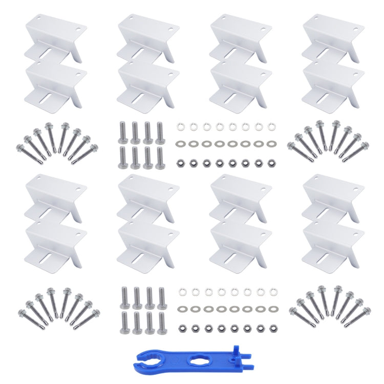 113pcs /Set RV Yacht Solar Panel Z-Shaped Aluminum Alloy Bracket(White) - Bumper by buy2fix | Online Shopping UK | buy2fix