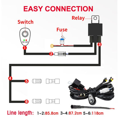 14W 9-30V 6 Inch Long Waterproof Car Work Headlight With Wire Set(X1) - Work Lights by buy2fix | Online Shopping UK | buy2fix