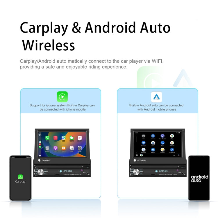 2+64G 7-Inch Single Din Android 10.0 Carplay Screen With GPS Navigation/Bluetooth/Mirror Link/DVR Input, Spec: With 4-light Camera - Car Monitor by buy2fix | Online Shopping UK | buy2fix