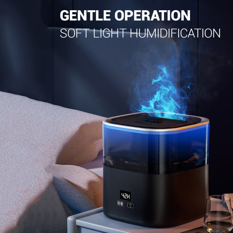 JSQ-58 1.1L large Capacity Digital Display Flame Atomization Humidifier, Color: Black Silver(US Plug) - Air Purifiers & Accessories by buy2fix | Online Shopping UK | buy2fix