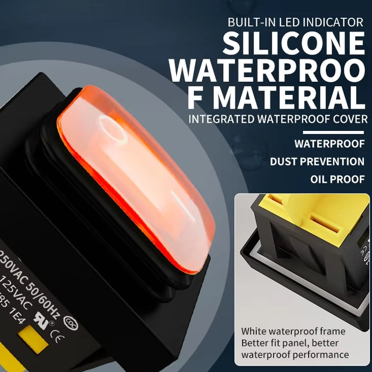 FILN 220V 30A Split Dustproof Boat-type Switch With Light, Specifications: Waterproof 6 Pin 3 Gear Blue Light - Car Switches by FILN | Online Shopping UK | buy2fix