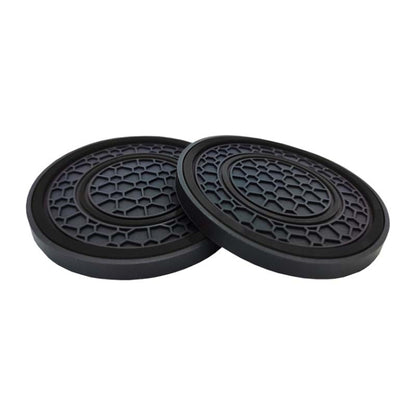 2pcs / Set Universal Car Center Control Anti-Slip Dustproof Coasters(Black Line) - Car Anti-Slip Mats by buy2fix | Online Shopping UK | buy2fix