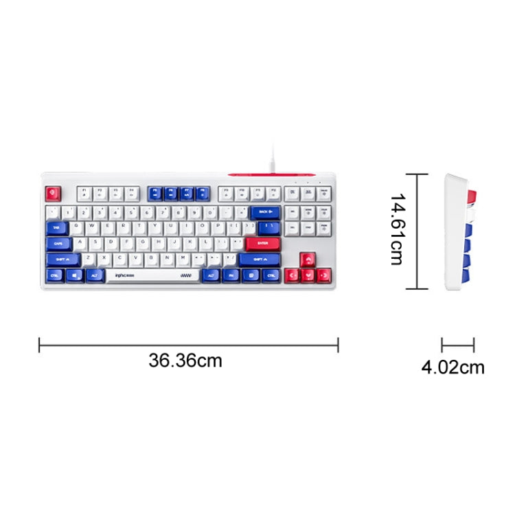 Inphic K902 Wired Keyboard 87 Keys Mute Light-up Mecha Office Home Gaming Computer Keyboard(White Blue) - Wired Keyboard by Inphic | Online Shopping UK | buy2fix