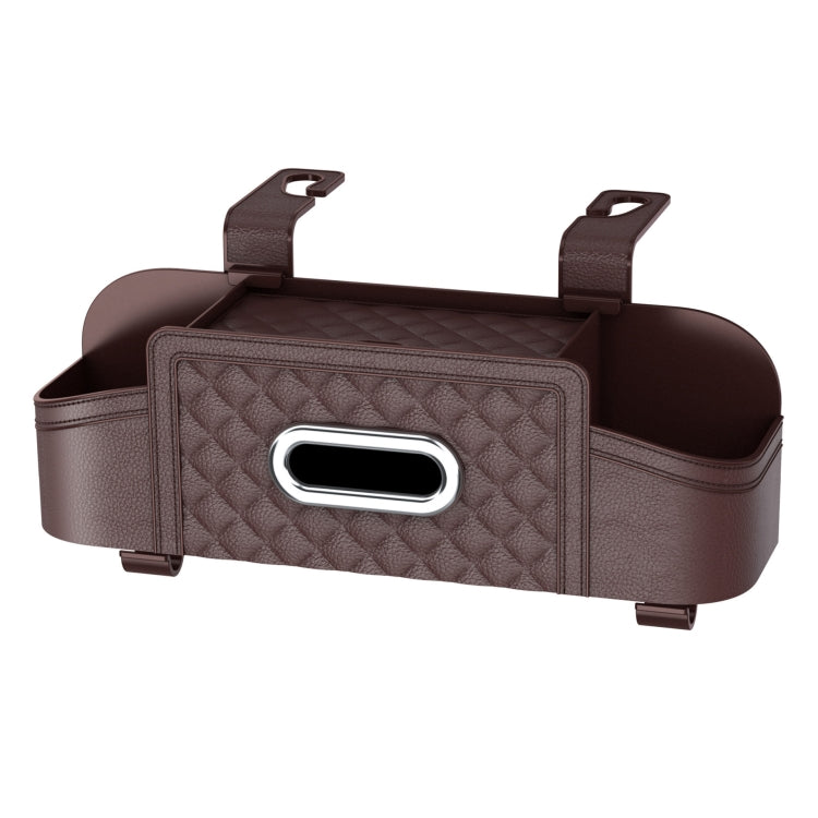 Multifunctional Car Seat Back Tissue Storage Box Hanging Bag(Brown) - Stowing Tidying by buy2fix | Online Shopping UK | buy2fix