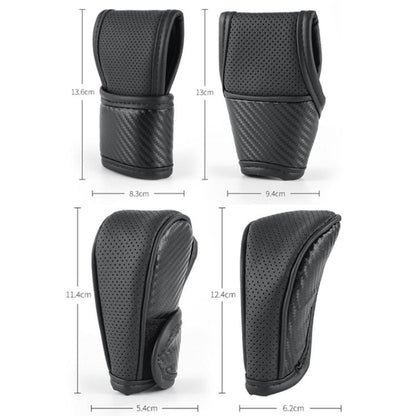 Car Automatic Universal Perforated Breathable Cowhide Side Opening Shift Cover, Style: A-Black - Shift Knob by buy2fix | Online Shopping UK | buy2fix