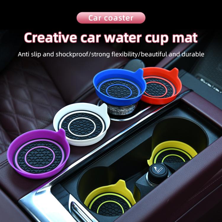 Car Bowl-shaped Non-slip Heat-insulating Double-ring Water Coaster, Color: White - Car Drink Holders by buy2fix | Online Shopping UK | buy2fix