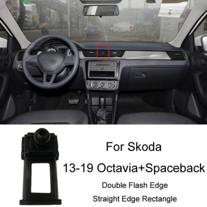 For Skoda Car Special Mobile Phone Navigation Bracket Base, Model: 13-19 Octavia+Spaceback/Double Flash Edge Straight Edge Rectangle - Special Car Holders by buy2fix | Online Shopping UK | buy2fix