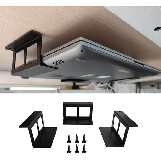 Under Desk Laptop Tablet Mini PC Storage Stand Metal Invisible Tray Rack, Height: 4.8cm - Laptop Stand by buy2fix | Online Shopping UK | buy2fix