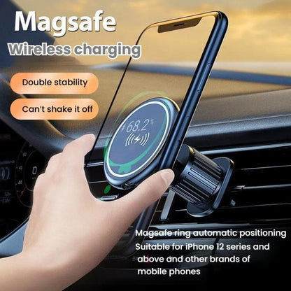 15W Car Magnetic Wireless Charging Phone Holder Alloy Base, Spec: Adhesive Silver - Wireless Charger Holders by buy2fix | Online Shopping UK | buy2fix