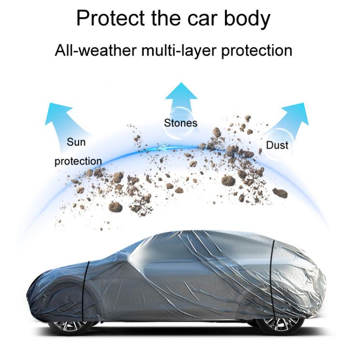 Car PE Film Waterproof And Dustproof Four Seasons Universal Coat Cover, Size: XL(Silver Gray) - PE Material by buy2fix | Online Shopping UK | buy2fix