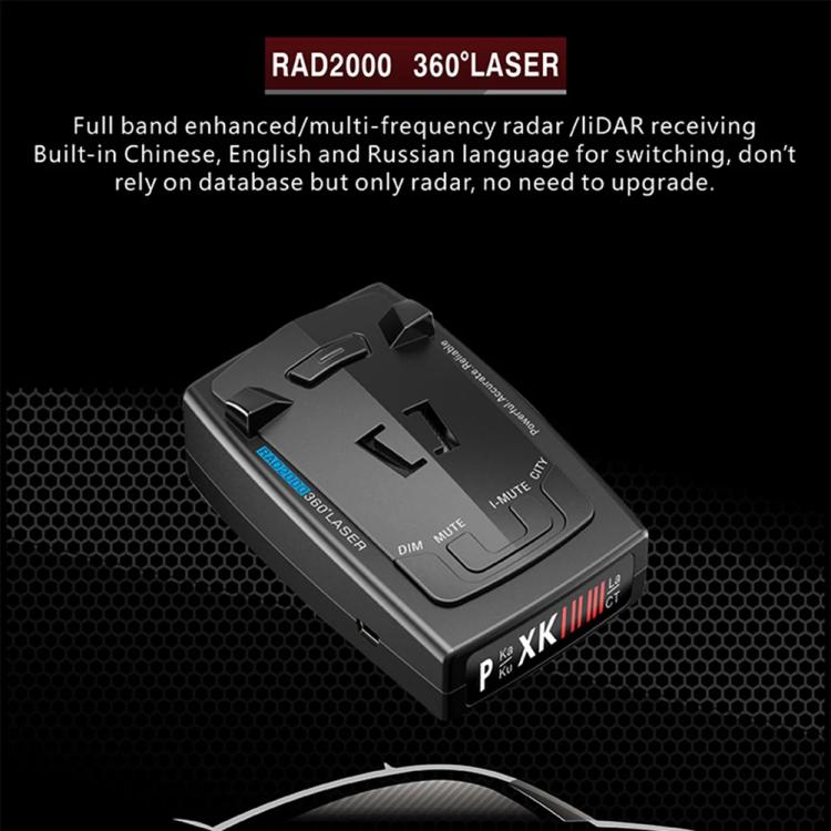 RAD2000 Car Lidar Speed Detector Car Electronic Dog, Support English/Russian - Radar Detectors by buy2fix | Online Shopping UK | buy2fix