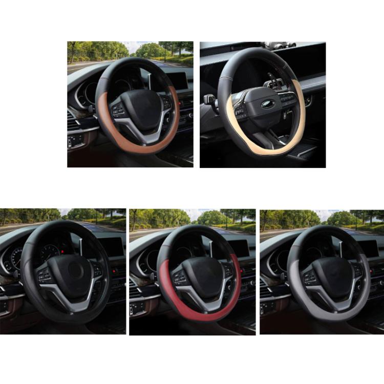 38cm Cars Universal Microfiber Steering Wheel Cover(Coffee) - Steering Wheel Accessories by buy2fix | Online Shopping UK | buy2fix