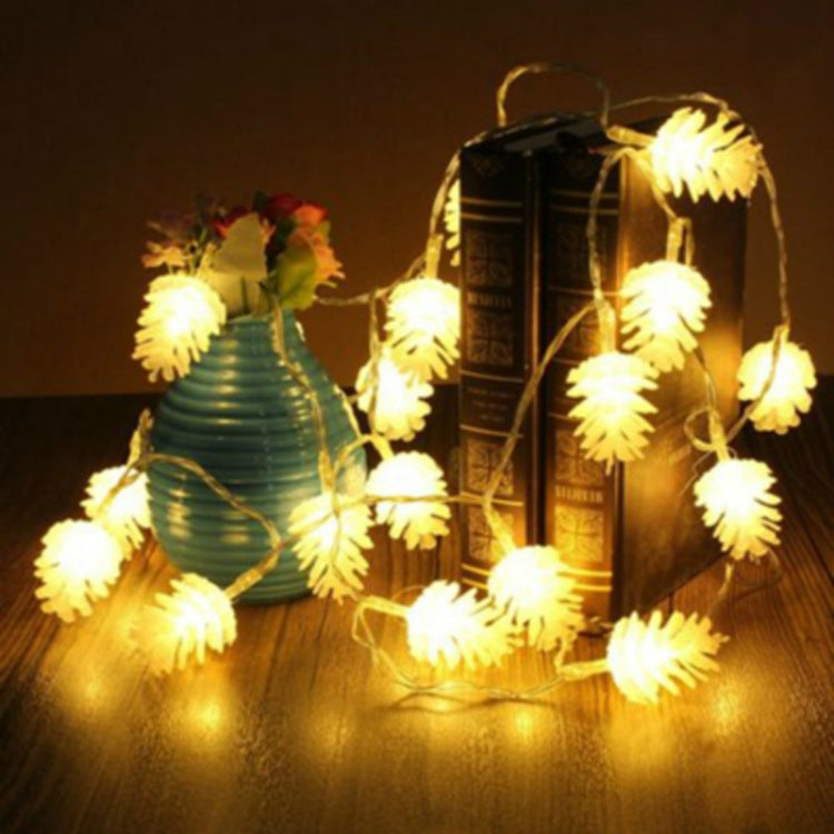 20 LEDs Solar Powered Pine Cone Outdoor Energy Saving Holiday Wedding Decoration String Light Garden Landscape Lamp(White Light) - Solar Lights by buy2fix | Online Shopping UK | buy2fix