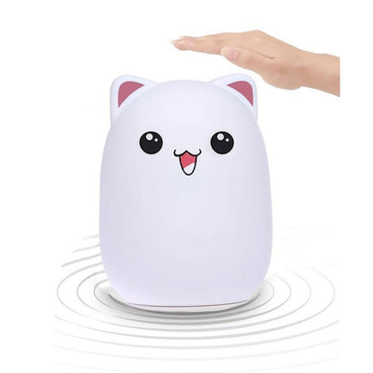 Color Change Cat Shape USB Rechargeable LED Silicone Soft Nightlight (Pink) - Night Lights by YWXLight | Online Shopping UK | buy2fix