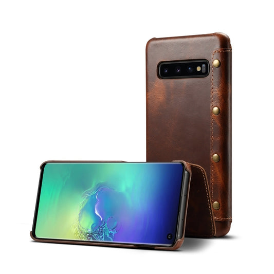 Oil Wax Cowhide Horizontal Flip Leather Case for Galaxy S10e, with Card Slots & Wallet - Galaxy Phone Cases by Denior | Online Shopping UK | buy2fix