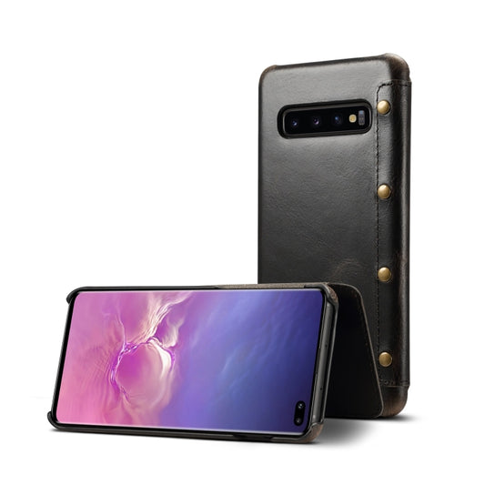 Oil Wax Cowhide Horizontal Flip Leather Case for Galaxy S10+, with Card Slots & Wallet - Galaxy Phone Cases by Denior | Online Shopping UK | buy2fix