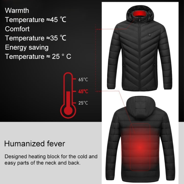 USB Heated Smart Constant Temperature Hooded Warm Coat for Men and Women (Color:Red Size:S) - Down Jackets by buy2fix | Online Shopping UK | buy2fix