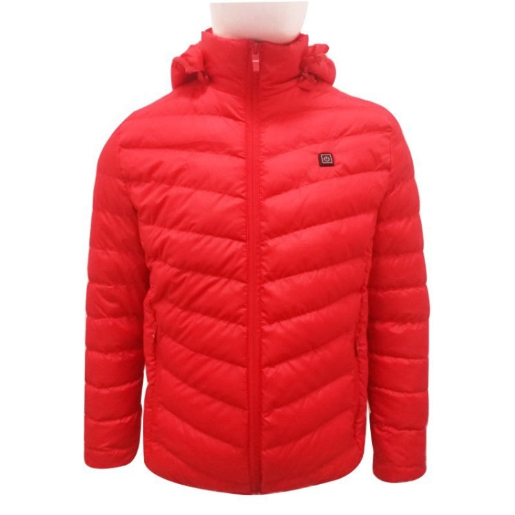 USB Heated Smart Constant Temperature Hooded Warm Coat for Men and Women (Color:Red Size:XXXL) - Down Jackets by buy2fix | Online Shopping UK | buy2fix