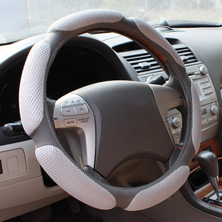 Sandwich Steering Wheel Cover (Colour: Grey and  white glue, Adaptation Steering wheel diameter: 38cm) - Steering Wheel Accessories by buy2fix | Online Shopping UK | buy2fix