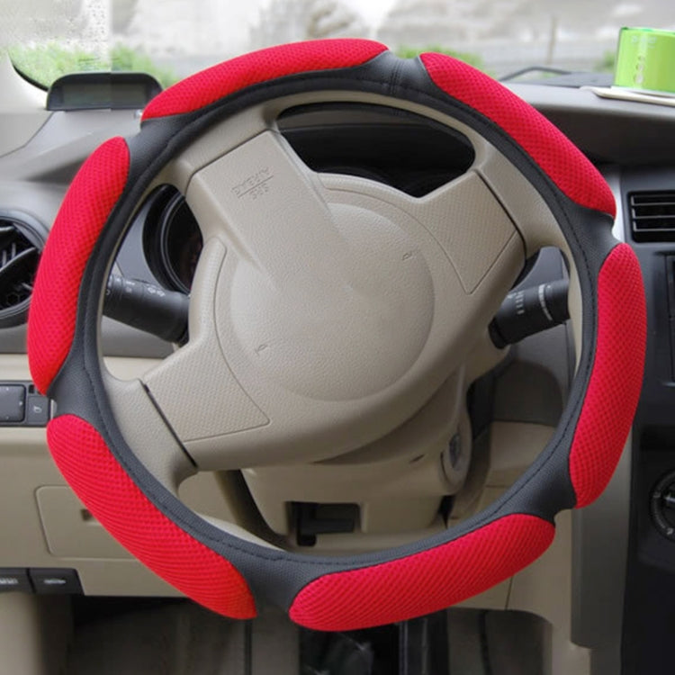 Sandwich Steering Wheel Cover (Colour: Red and white glue, Adaptation Steering wheel diameter: 38cm) - Steering Wheel Accessories by buy2fix | Online Shopping UK | buy2fix