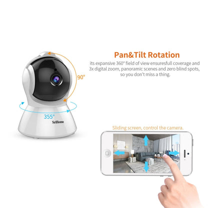 SriHome SH025 2.0 Million Pixels 1080P HD AI Auto-tracking IP Camera, Support Two Way Audio / Motion Tracking / Humanoid Detection / Night Vision / TF Card, EU Plug - Security by SriHome | Online Shopping UK | buy2fix