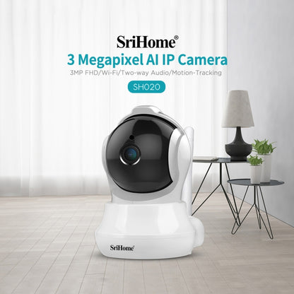 SriHome SH020 3.0 Million Pixels 1296P HD AI IP Camera, Support Two Way Talk / Auto Tracking / Humanoid Detection / Night Vision / TF Card, UK Plug - Security by SriHome | Online Shopping UK | buy2fix