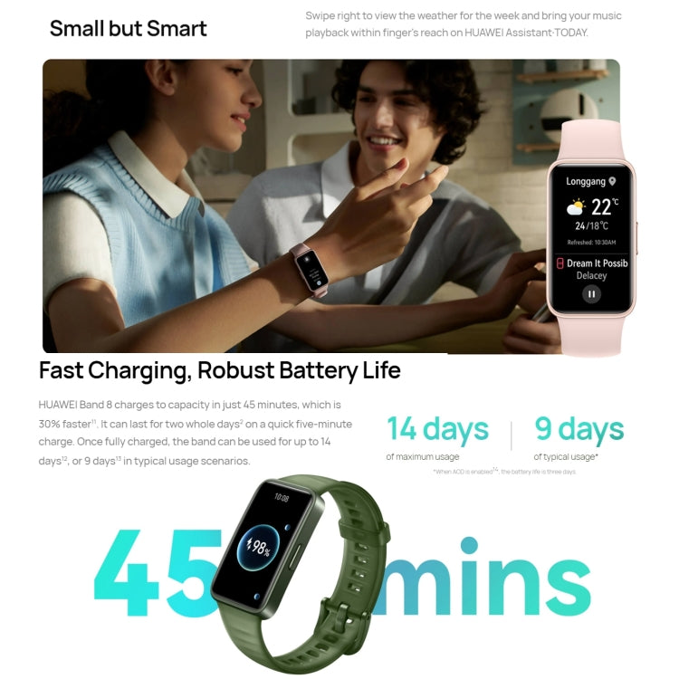 HUAWEI Band 8 NFC 1.47 inch AMOLED Smart Watch, Support Heart Rate / Blood Pressure / Blood Oxygen / Sleep Monitoring(Black) - Wearable Devices by Huawei | Online Shopping UK | buy2fix