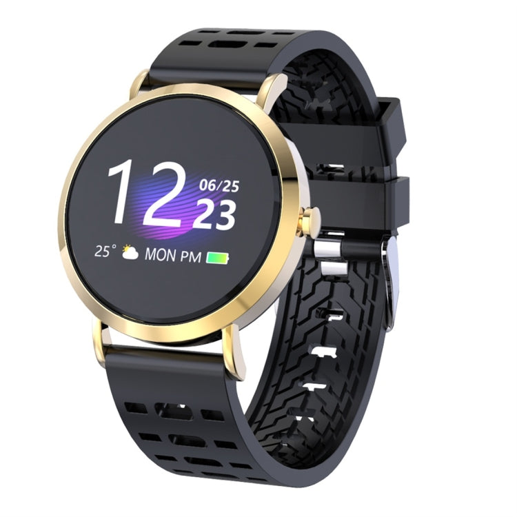 CV08C 1.0 inch TFT Color Screen Silicone Watch Band Smart Bracelet, Support Call Reminder/ Heart Rate Monitoring /Blood Pressure Monitoring/ Sleep Monitoring/Blood Oxygen Monitoring (Black Gold) - Smart Wear by buy2fix | Online Shopping UK | buy2fix