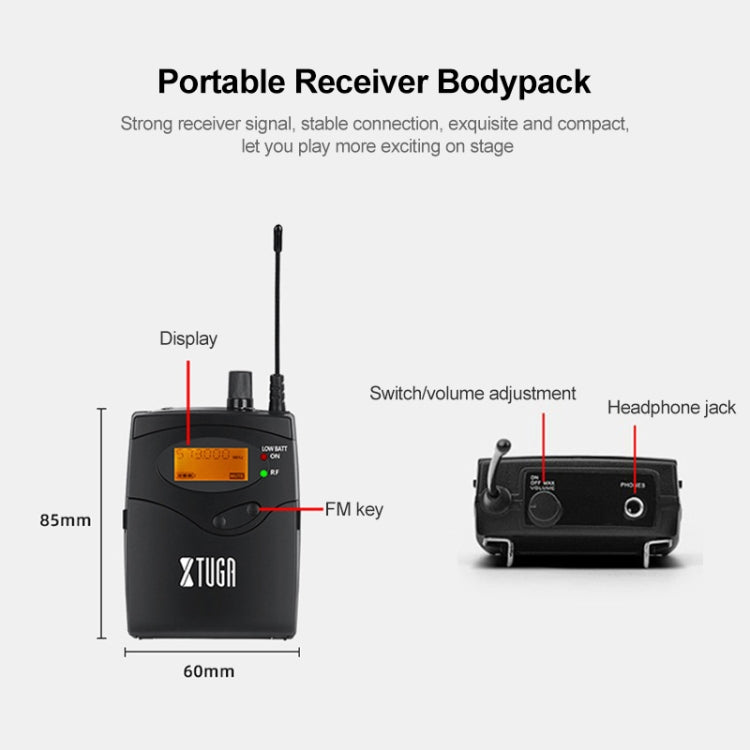 IEM1200 Wireless Transmitter 2 Bodypack Stage Singer In-Ear Monitor System(EU Plug) - Consumer Electronics by buy2fix | Online Shopping UK | buy2fix