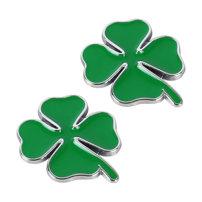 2pcs Four Leaf Clover Luck Symbol Badge Labeling Sticker Styling Car Decoration, Size: 2x2x0.2cm - In Car by buy2fix | Online Shopping UK | buy2fix