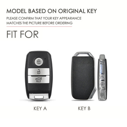 For Kia Sportage R / K5 / K4 / K2 / KX3 Hallmo B Style Car Cowhide Leather Key Protective Cover Key Case(Black) - In Car by Hallmo | Online Shopping UK | buy2fix