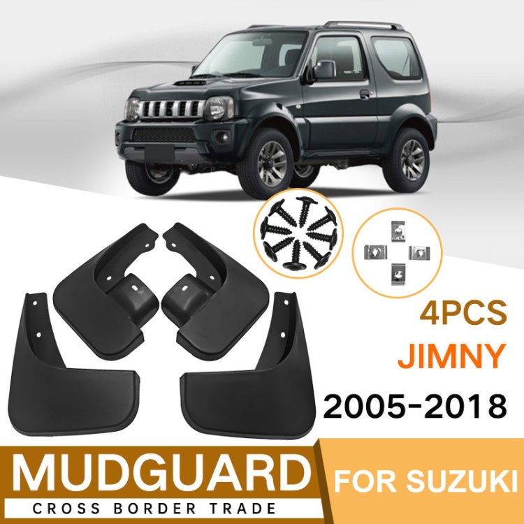 For Suzuki Jimny 2005-2018 4pcs/Set Car Auto Soft Plastic Splash Flaps Fender Guard - Mudguards by buy2fix | Online Shopping UK | buy2fix