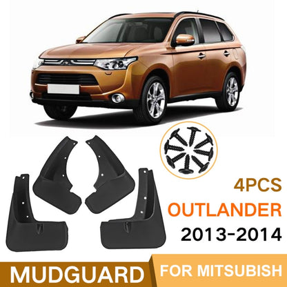 For Mitsubishi Outlander 2013-2014 4pcs/Set Car Auto Soft Plastic Splash Flaps Fender Guard - Mudguards by buy2fix | Online Shopping UK | buy2fix