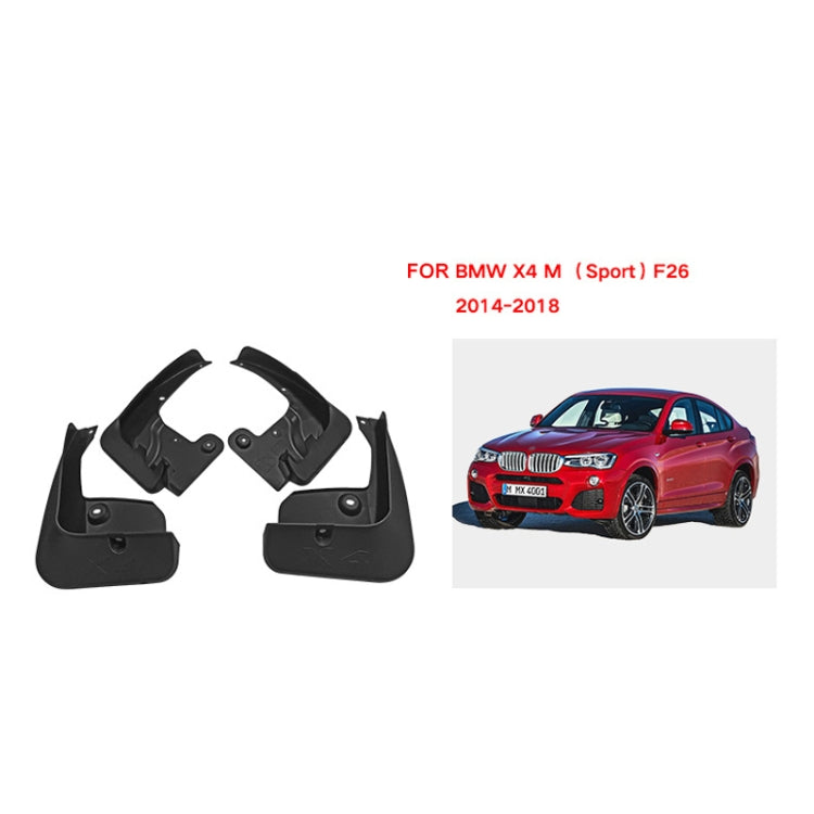 For BMW X4 M Sports F26 2014-2018 4pcs/Set Car Auto Soft Plastic Splash Flaps Fender Guard - Mudguards by buy2fix | Online Shopping UK | buy2fix