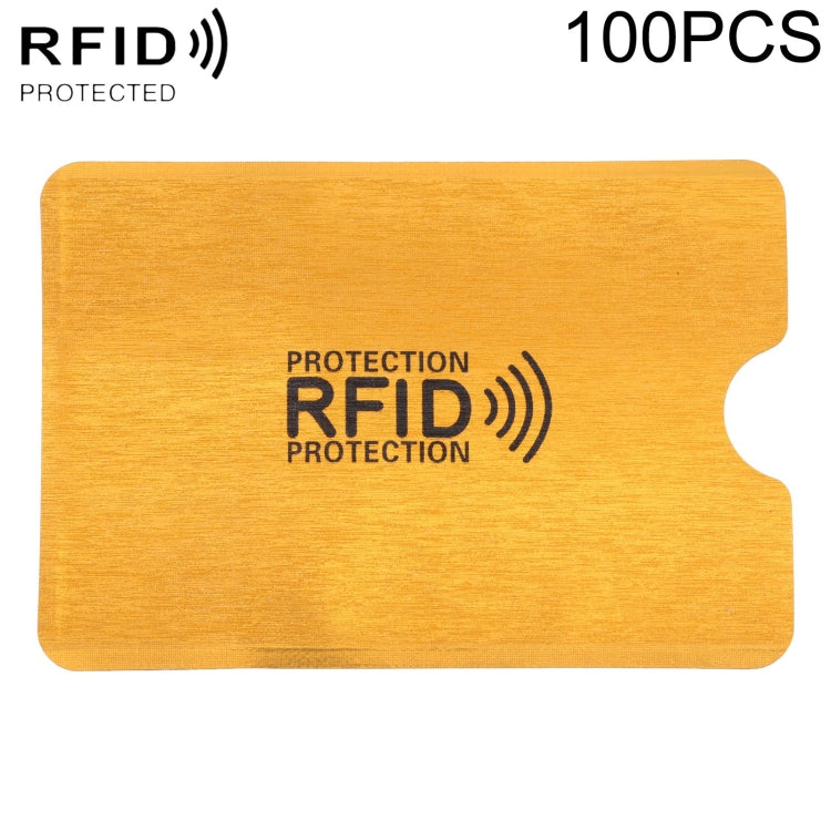 100 PCS Aluminum Foil Anti Theft RFID Blocking Sleeve Card Protector, Size: 9.1*6.3cm (Gold) - Antimagnetic RFID Package by buy2fix | Online Shopping UK | buy2fix