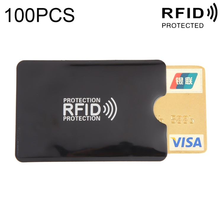 100pcs Aluminum Foil RFID Blocking Credit Card ID Bank Card Case, Size: 9 x 6.3cm (Black) - Antimagnetic RFID Package by buy2fix | Online Shopping UK | buy2fix