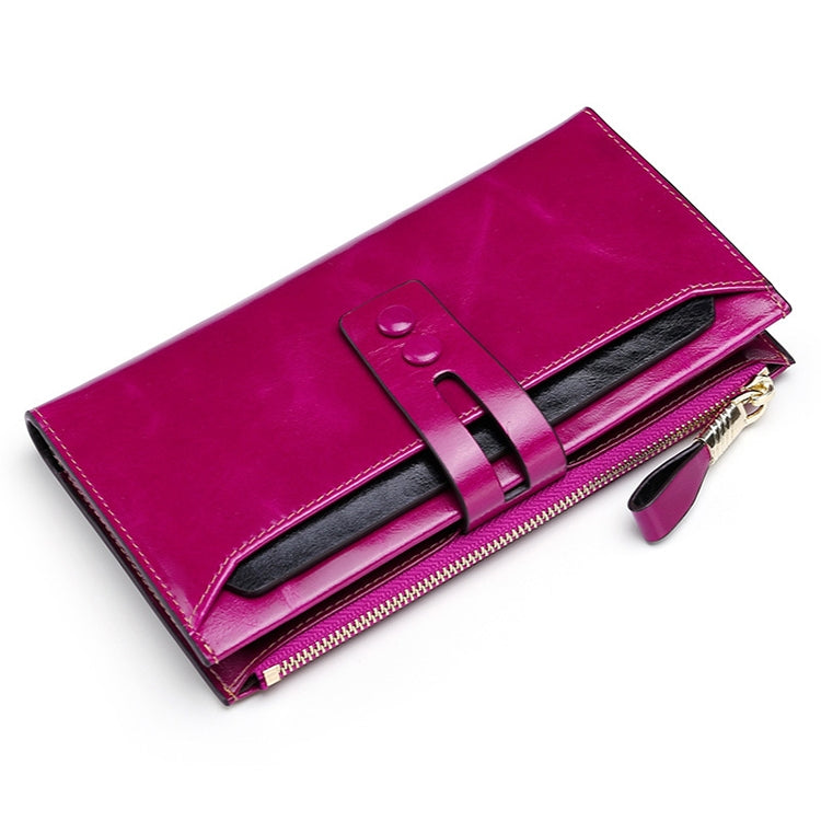 8239 Antimagnetic RFID Multi-function Leather Lady Wallet Large-capacity Purse with Detachable Card Holder (Rose Purple) - Home & Garden by buy2fix | Online Shopping UK | buy2fix