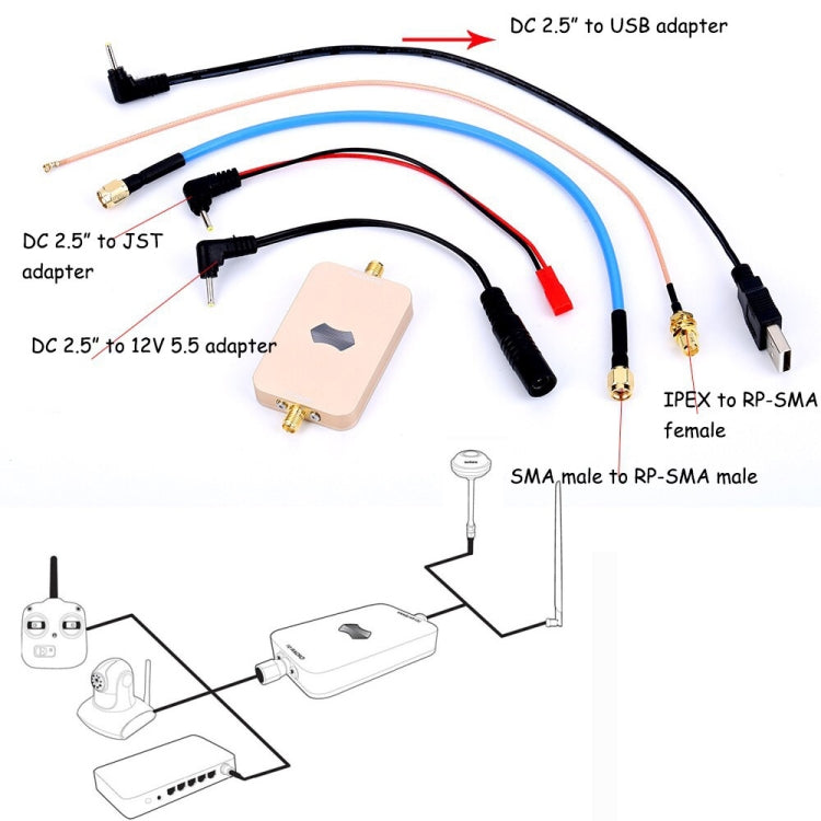 SH-RC58G2W 5.8GHz 2W Wireless WiFi Signal Booster Amplifier for UAV RC (Gold) - Toys & Hobbies by buy2fix | Online Shopping UK | buy2fix