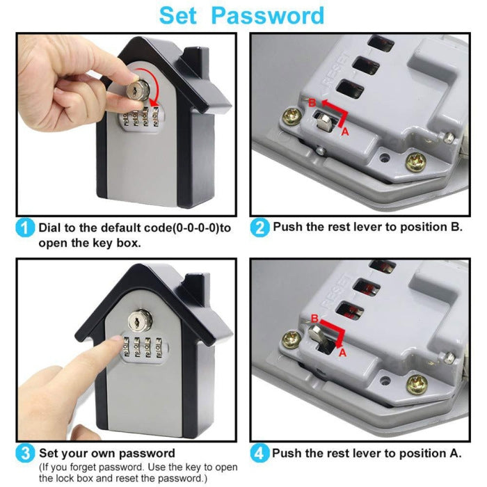 Hut Shape Password Lock Storage Box Security Box Wall Cabinet Safety Box, with 1 Key(Orange) - Security by buy2fix | Online Shopping UK | buy2fix