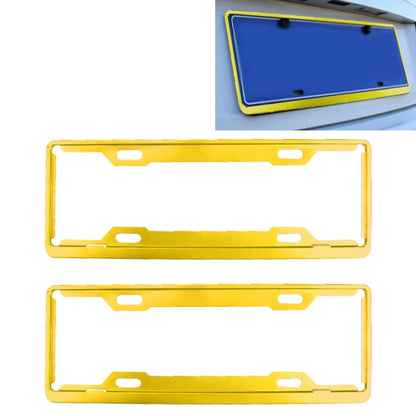 2 PCS Car License Plate Frames Car Styling License Plate Frame Aluminum Alloy Universal License Plate Holder Car Accessories(Yellow) - License Plate Covers & Frames by buy2fix | Online Shopping UK | buy2fix