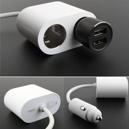 Original Xiaomi ROIDMI 2 in 1 120W 10A Car Cigarette Lighter + Dual USB Port Quick Charge Car Charger(White) - In Car by Xiaomi | Online Shopping UK | buy2fix
