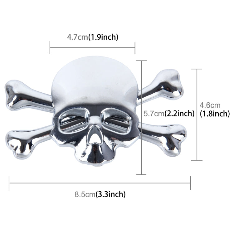 Skull And Cross Bone Shape Shining Metal Car Universal Sticker(Silver) - 3D Metal Sticker by buy2fix | Online Shopping UK | buy2fix