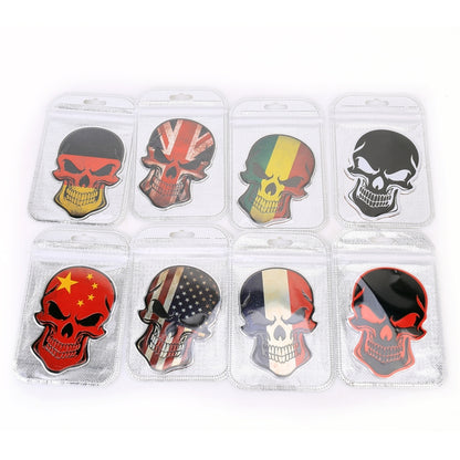 Universal Car USA Flag Skull Shape Metal Decorative Sticker - 3D Metal Sticker by buy2fix | Online Shopping UK | buy2fix