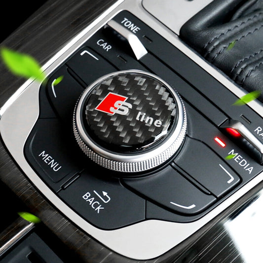 Car Carbon Fiber Gear Multimedia Knob Decorative Sticker for Audi A3 - Car Interior Mouldings by buy2fix | Online Shopping UK | buy2fix