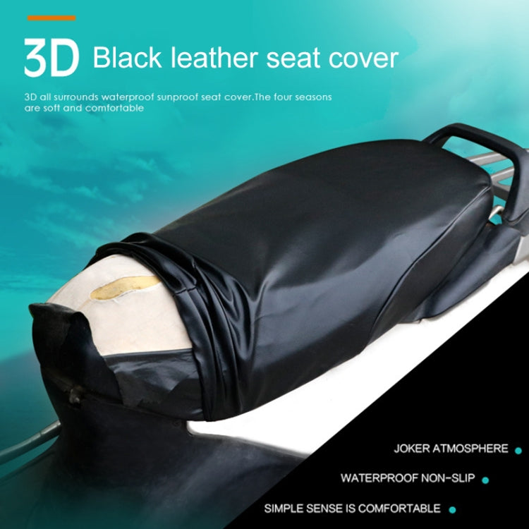 Waterproof Motorcycle Black Leather Seat Cover Prevent Bask In Seat Scooter Cushion Protect, Size: M, Length: 48-54cm; Width: 25-35cm - Seat Covers by buy2fix | Online Shopping UK | buy2fix