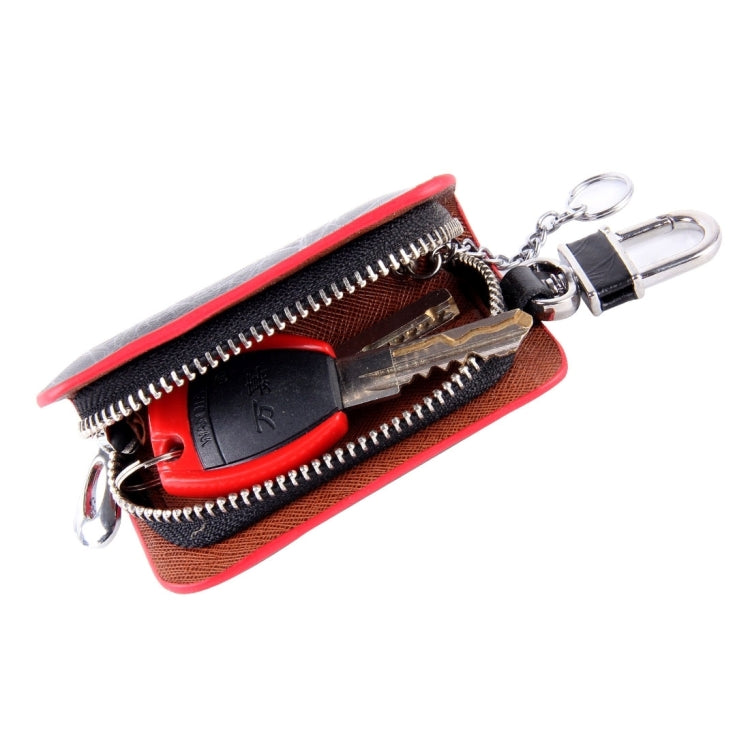 Universal Leather Roots Texture Waist Hanging Zipper Wallets Key Holder Bag (No Include Key)(Red) - Car Key Cases by buy2fix | Online Shopping UK | buy2fix