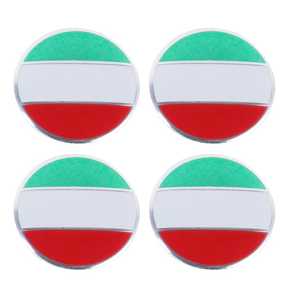 4 PCS Italy Flag Metal Car Sticker Wheel Hub Caps Centre Cover Decoration - 3D Metal Sticker by buy2fix | Online Shopping UK | buy2fix