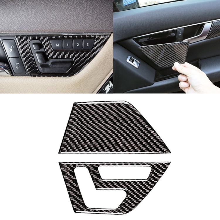 2 PCS Car Front Door Seat Adjustment Frame Carbon Fiber Decorative Sticker for Mercedes-Benz W204 - Car Interior Mouldings by buy2fix | Online Shopping UK | buy2fix