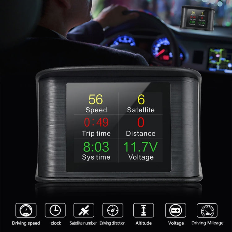 T600 HUD 2.2 inch Car GPS Smart Digital Meter with TFT LCD Multi-color, Speed & Driving Distance / Time & Voltage Display, Over Speed Alarm, Low Voltage Alarm, Kilometers & Miles Switching - Head Up Display System by buy2fix | Online Shopping UK | buy2fix